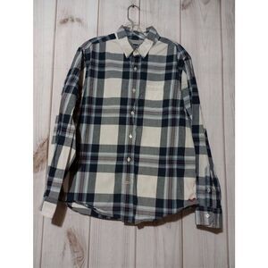 American‎ Eagle Shirt Men's Large Blue Button Front Long Sleeve Athletic Fit